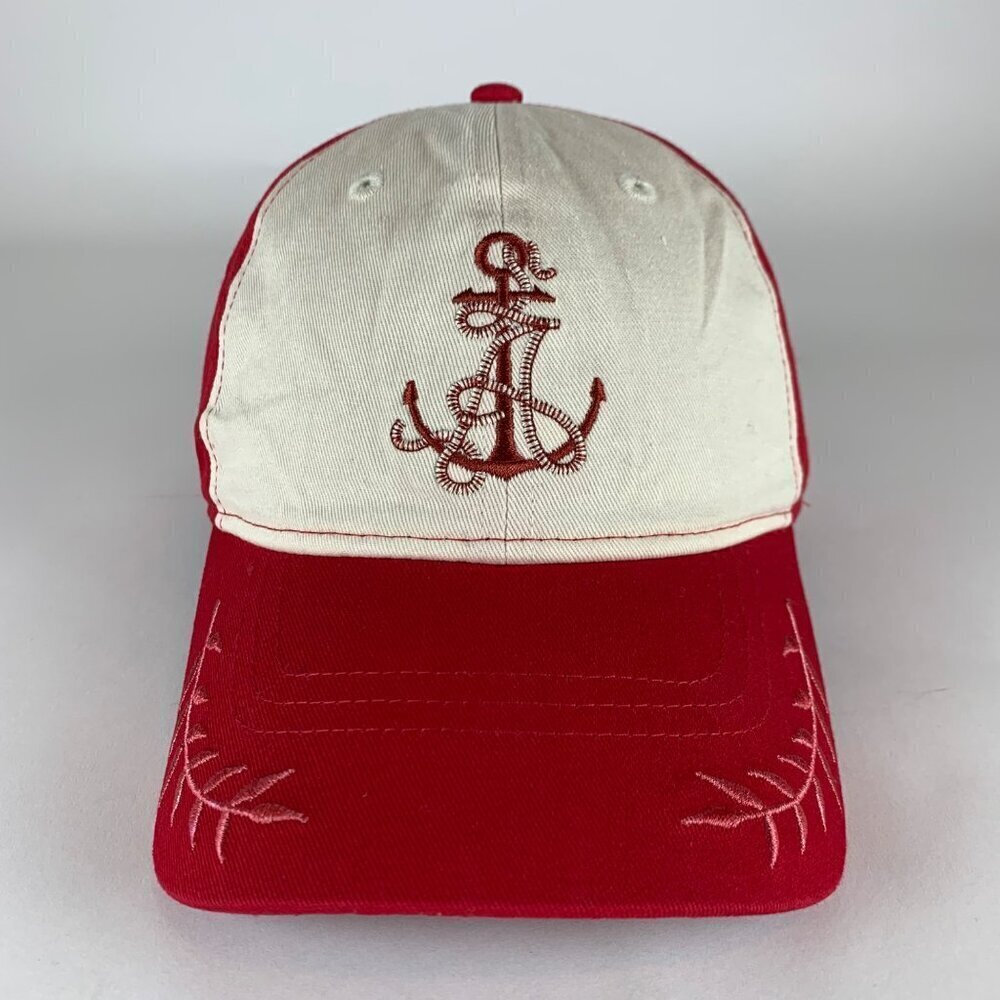Coney Island Picnic Red Beige Relaxed Fit Strapback Hat - Picture 2 of 6